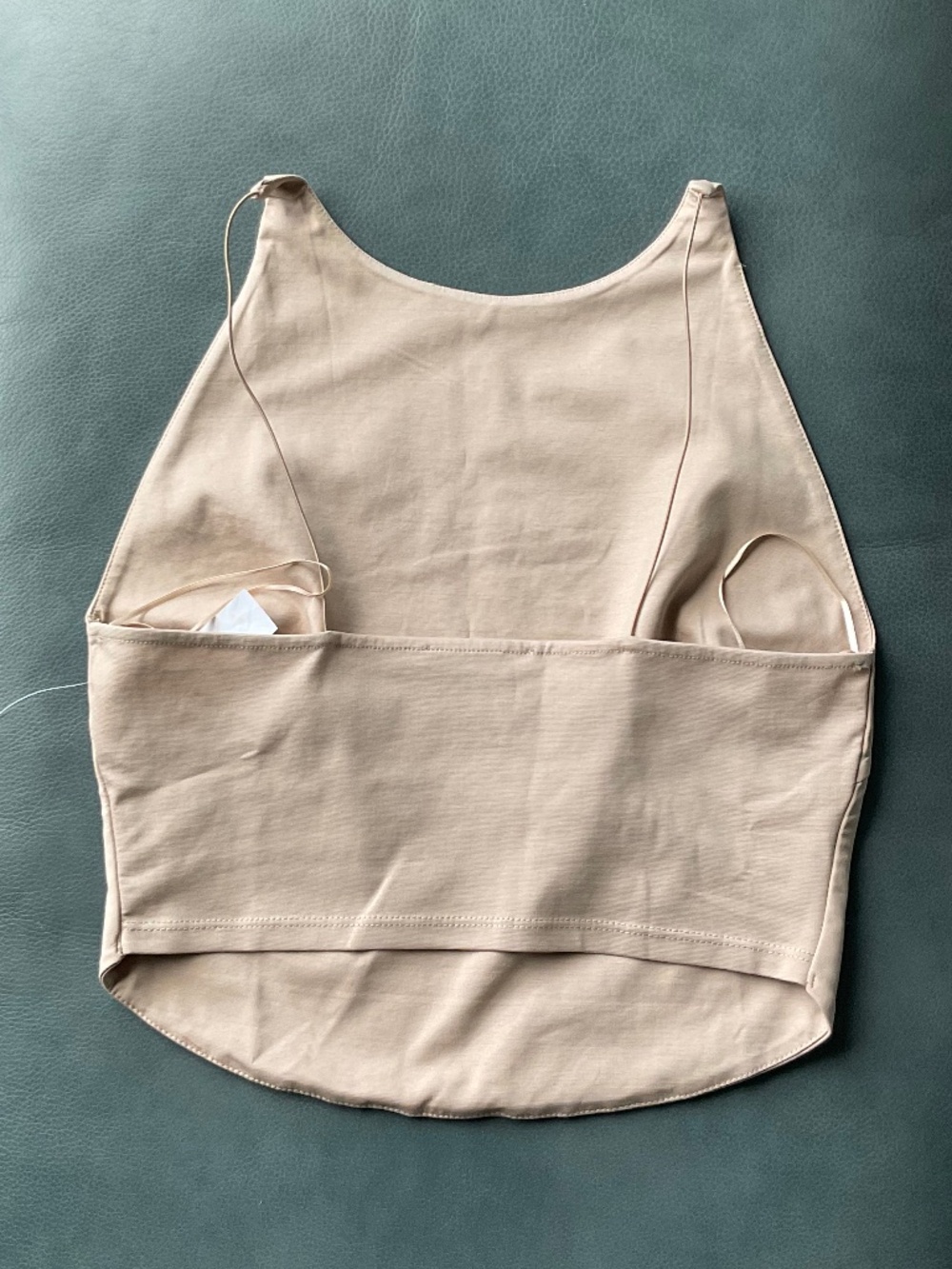 Zara Cropped Tank Beige Open Back NWOT